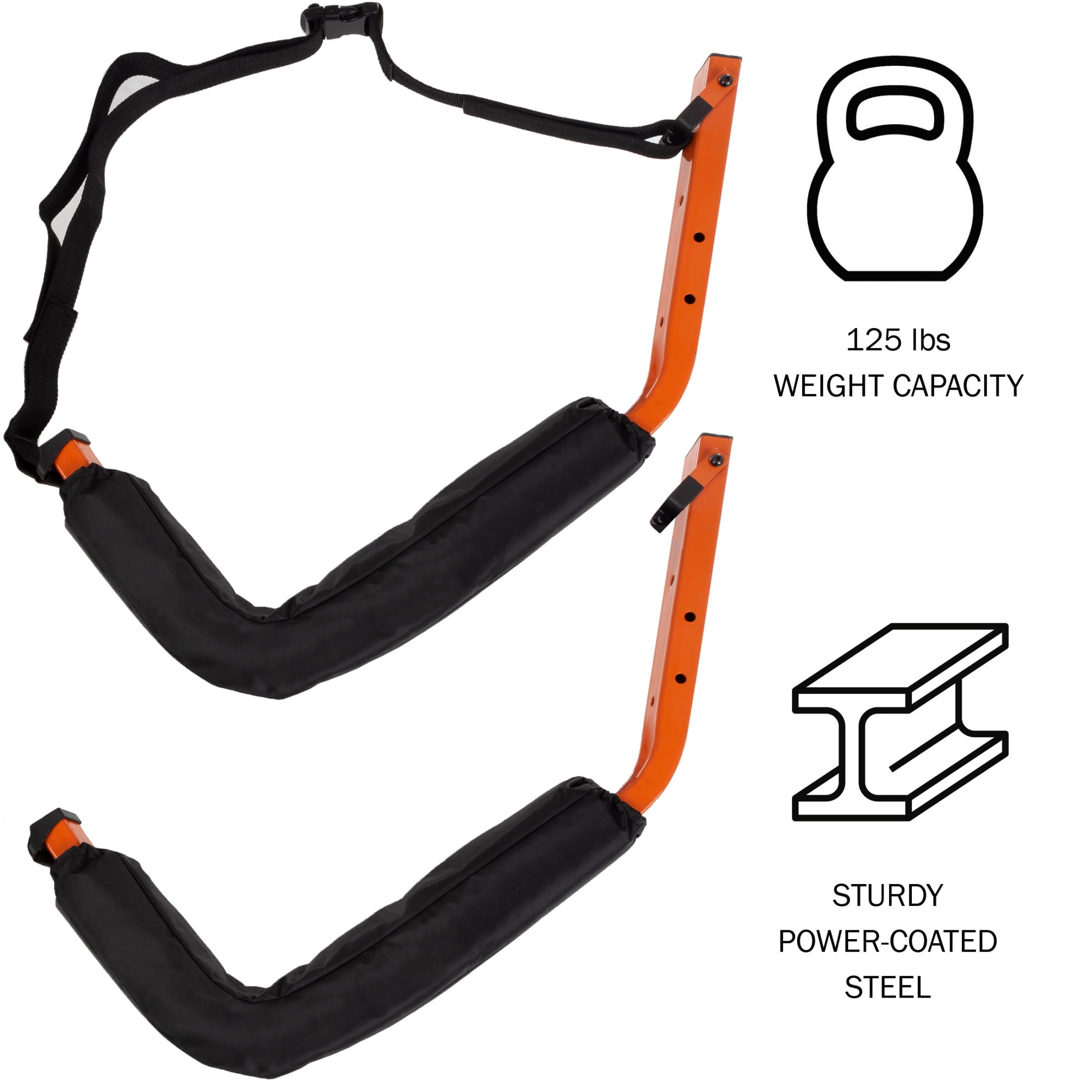 Rad Sportz Set of 2 Wall-Mount Kayak Storage Hooks with 125lb Capacity
