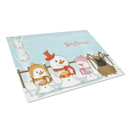 

Caroline s Treasures Merry Christmas Carolers French Bulldog Brown Glass Cutting Board Large