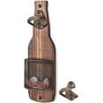 thumbnail image 5 of Abrebotellas montado en la pared de madera vintage con captador de tapas para amantes de la cerveza Abrebotellas de cerveza, 5 of 5