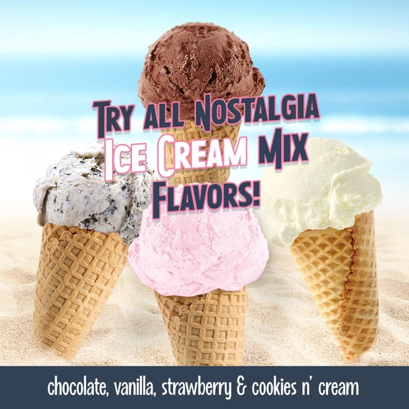 Nostalgia 2-Quart Homemade Premium Vanilla Crème Ice Cream Starter Mix (8-Pack)