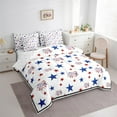 thumbnail image 3 of Feelyou Blue Texas Stars Bedding Comforter Set 7pcs, Cartoon Firework Queen Bedding Sets, Fourth of July Theme Reversible Queen Sheet Sets, Super Cozy Room Decor, 3 of 7