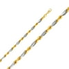 Solid 14k White and Yellow Gold 6.5MM Two Tone Figaro Rope Figarope 6 Chain Necklace With - 24 Inches