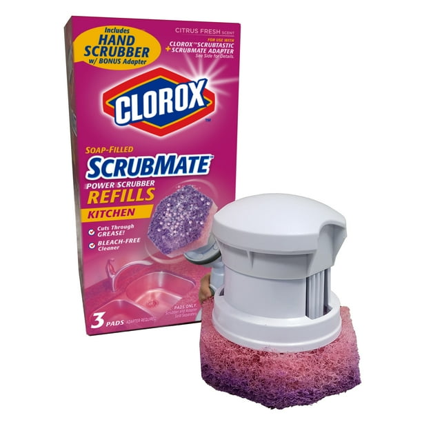 Clorox ScrubMate Handheld Kitchen Scrubber Plus 3 Refill Pads Walmart