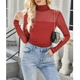 thumbnail image 6 of Gamvdout Women’s ock Turtle Neck Long Sleeve Sheer Mesh Ruched Going Out Tops, 6 of 6