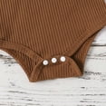 thumbnail image 4 of PatPat 3pcs Newborn Baby Girl Clothes Ribbed Romper Belted Shorts Headband Brown Outfits Set, 6-9 Months, 4 of 9