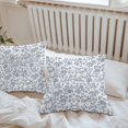 thumbnail image 6 of Throw Pillow Covers 16x16 Inch Set of 2, Blue Flower Waterproof Outdoor Pillow Covers, Vintage Farmhouse Boho Leaf Spring Summer Decorative Cushion Pillowcases for Couch, Sofa, Bed, Garden, Patio, 6 of 9