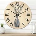 thumbnail image 2 of Designart 'Bunch of White Pussy Willow Twigs II' Farmhouse Wood Wall Clock, 2 of 5