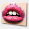 thumbnail image 3 of Designart ' Beautiful Woman Lips With Pink Lipstick ' Modern Canvas Wall Art Print, 3 of 4