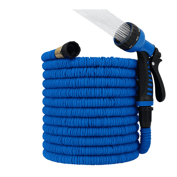 Dasoch Expandable Water Garden Hose 25ft Expanding Flexible Water Garden Hose with 7 Setting-Spray Nozzle-(Patent Pending Design)