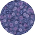 thumbnail image 1 of Ahgly Company Machine Washable Indoor Round Transitional Dark Slate Blue Purple Area Rugs, 7' Round, 1 of 7