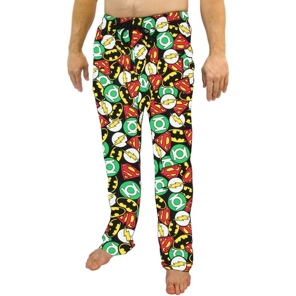 DC Comics Justice League Comics Books All Over Print Men's Sleep Pants Pajamas (Large)