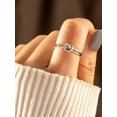 thumbnail image 3 of A Vintage S925 Silver Simple Cubic Zirconia Rose Gold Ring For Women Girls Charming Retro Double Knot Rope Elegant Temperament Statement Tiny Anillo Jewelry Gift, 3 of 4
