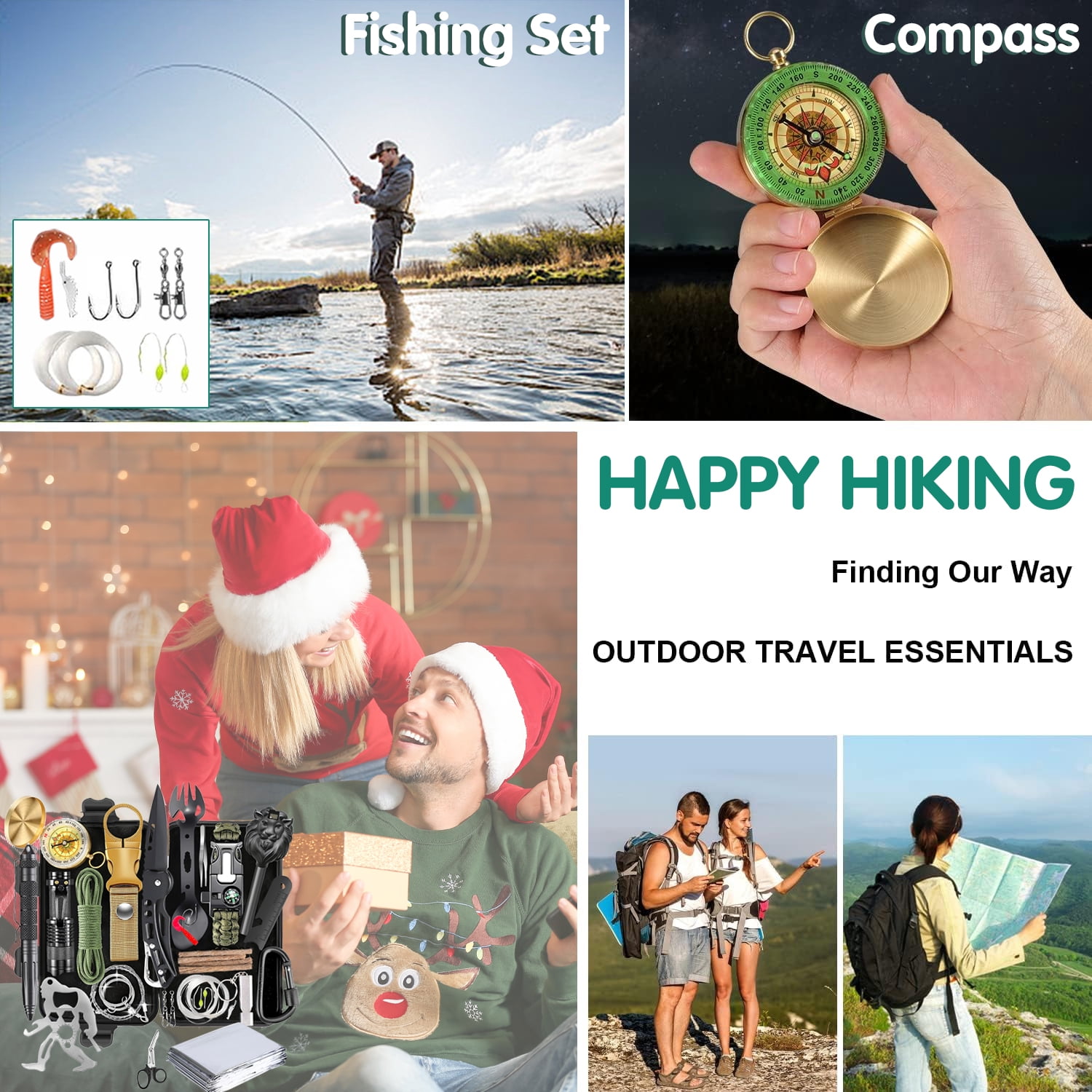 TEIPUERY Survival Kit 35 in 1,Emergency Survival Gear and Equipment, Fishing Hunting Birthday for Men, Camping Accessories, Cool Gadget, Camping Essentials