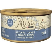 Angle View: Muse by Purina Grain-Free Pate Natural Turkey & Spinach Recipe Adult Wet Cat Food - 3 oz. Can
