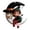 A, variant on zhonghuaying 1 Pack Halloween Die-Cut Acrylic Hanging Plaque Curved Moon Face Pattern Printed Flat Ornament Holiday Indoor Suspending Scene Arranging Accessory B