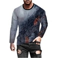 thumbnail image 1 of CEHVOM Men's Digital Printing 3D Gradient Casual T-shirt Round Neck Top, 1 of 5