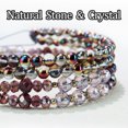 thumbnail image 3 of Yiflin Natural Stone Crystal Lanyard with ID Badges for Keys, Retractable Teacher Neck Strap with PU Card Holder, Handicrafts for Women, 3 of 6