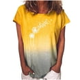 thumbnail image 1 of EQWLJWE Hauts à Col en V pour Femmes Mode Femme Blouse Imprimée à Col Rond Manches Courtes T-Shirt Hauts d'Été Hauts d'Été pour Femmes 2023, 1 of 4