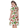 thumbnail image 2 of Bixox Robe d'Été à Manches Courtes pour Femmes Robe Ample Longueur Genou avec Poches-Fraise, 2 of 7