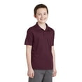 thumbnail image 4 of Sport Tek Teen Unisex Regular Plain Short Sleeves Polo Maroon X-Small, 4 of 6