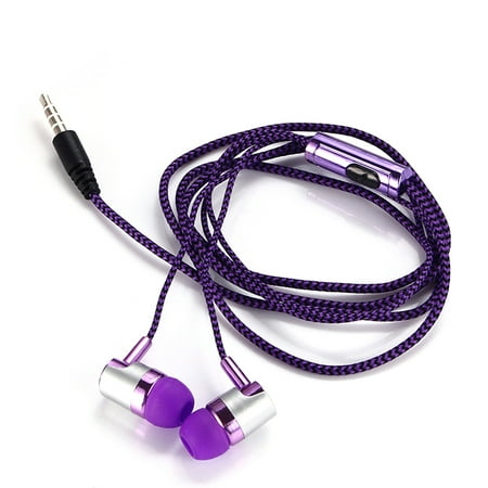 Portable Moblie Phone Braided Wired In-ear Headset Clear Sounds 3.5mm Plug Earphone for Listening