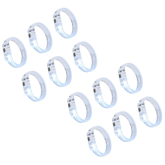 Pack Of 12 LED Glowing Bracelets For Concerts Parties Light Up Wristbands With Replaceable Batteries Acrylic Design Night Event