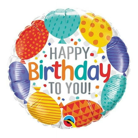 Qualatex 85651 18 in. Happy Birthday To You Flat Foil Balloon