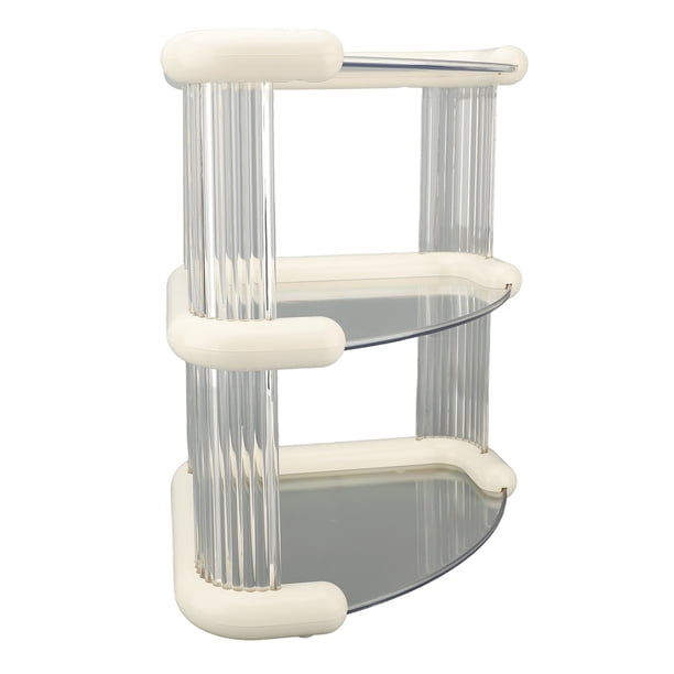 Organizador de Mostrador de Baño de 3 Niveles, Organizador de Esquina de Encimera de Baño Transparente, Estante de Almacenamiento de Esquina, Bandejas de Tocador, Soporte de