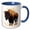 Blue/White, variant on 3drose, Kansas Territory Animal Bison Americanus, 11oz Two-tone Blue Mug
