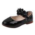 thumbnail image 3 of FSYBOA Girls Dress Shoes, Non Slip Soft Soled Hook and Loop Strap Solid Color Kids Flat Shoes Black Size 10(Little Kids), 3 of 6