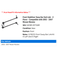 thumbnail image 2 of Front Stabilizer Sway Bar End Link - 2 Piece - Compatible with 2003 - 2007 Nissan Murano 2004 2005 2006, 2 of 2