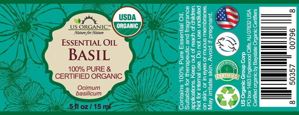 US Organic Basil Essential Oil, 100% Pure USDA Certified Organic, 30 ml