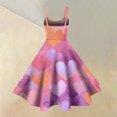 thumbnail image 3 of Women's A-line Dress Casual Fashion Valentine's Day Heart Print Off-Shoulder Sleeveless Dress Purple Pink M, 3 of 4