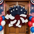 thumbnail image 5 of AZXY 14.4 Inch Patriotic Wreath, 4th of July Red White Blue Petal Wreath with Silver Star Details, Independence Day Front Door Wreath, Indoor Outdoor Americana Decor for Home Garden, 5 of 7