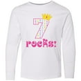thumbnail image 3 of Inktastic 7th Birthday 7 Rocks Girls Long Sleeve Youth T-Shirt, 3 of 5