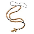 thumbnail image 4 of Elegant Christian Wood Beads Rosary Necklace with Crosses Pendant Adjustable Length Neckpiece for Spiritual Guidance, 4 of 4