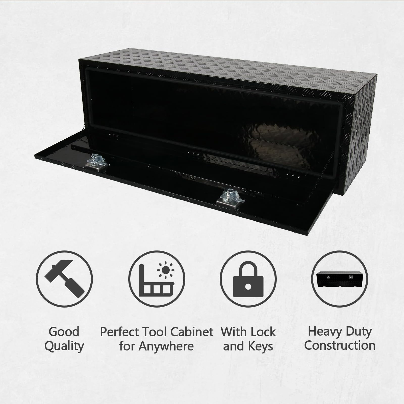 60 Inch Aluminum Heavy Duty Tool Box Truck Underbody Toolbox Underbed Truck Tools ｗ/Lock 60x18x18 Inch