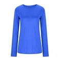 thumbnail image 7 of UVEASISHA Long Sleeve Tshirt for Women Plus Size Casual Tunic Tops Lightweight Stretch Workout Tee Tops Blue XXXL, 7 of 7