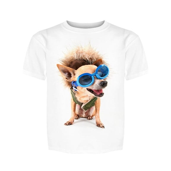 Pilot Chihuahua, With Goggles Tee Girl's -Image by Shutterstock