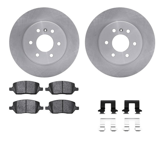 Dynamic Friction Company Rear Brake Rotors with 5000 Advanced Brake Pads includes Hardware 6512-52100