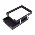 thumbnail image 4 of Leather Double Document Tray - Pen Holder - Note Paper Holder -3 Accessories-Desk Organizer - Office Desk Accessories - Desktop Storage - 3 PCS, 4 of 6
