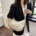 thumbnail image 4 of Bolsas de mano acolchadas para mujer, ligeras, acolchadas, para axilas, informales (blanco), 4 of 7