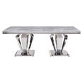 thumbnail image 2 of ACME Satinka Dining Table in Light Gray and Mirrored Silver, 2 of 5