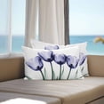 thumbnail image 2 of Purple Tulip Outdoor Pillow Covers Pack of 2 Transparent Flowers Vintage Tulip Waterproof Throw Pillow Covers Decorative Cushion Cases for Patio Garden Tent Balcony Couch 20x12 inch, 2 of 8