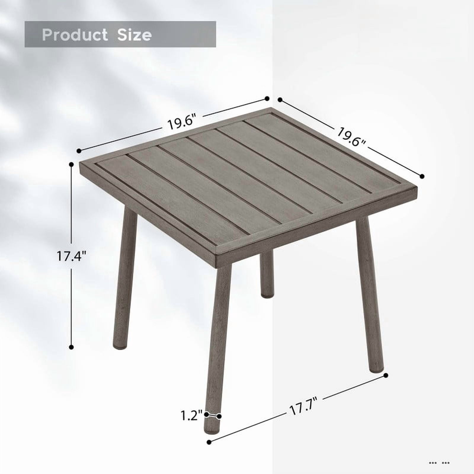 3-Piece 2 Accent Swivel Dining Arm Chairs with Aluminum Side Table, Outdoor Bistro Set