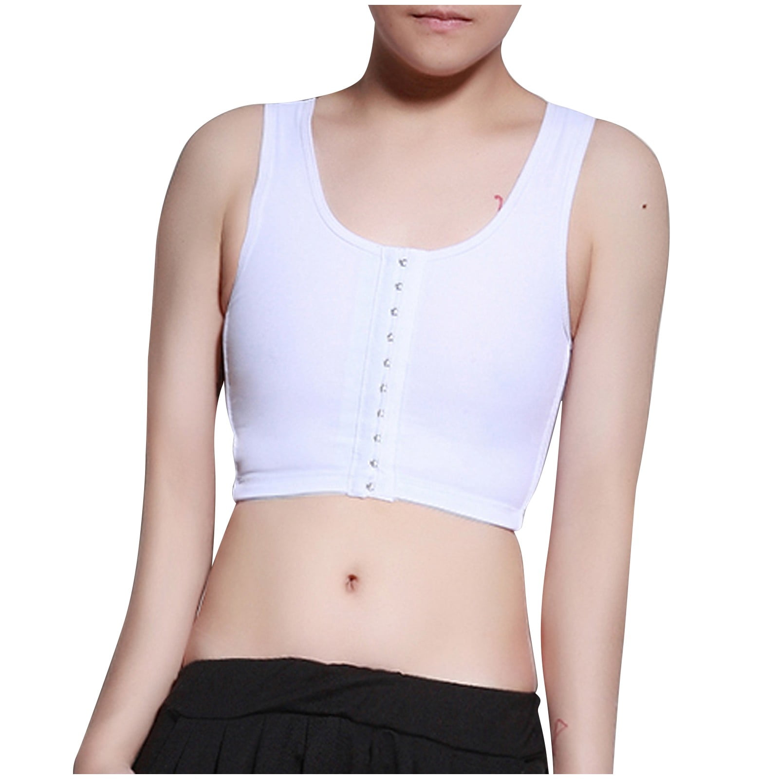 ertutuyi breathable chest binder short corset vest elastic sport bra  sleeveless tops tank 