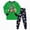 H164-Green, variant on TOWED22 Kids Boys Pajama Set 2Pcs Long Sleeve Crewneck Top with Pants Elastic Waist Cotton Print Sleepwear Fall Winter 6-12 Months 12-24 Months 2t 3t 4t 5t 6t 7t 8t 9t Children,Black,2-3 Y