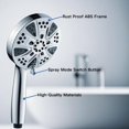thumbnail image 3 of shiyou-Shower Head with Handheld, 10-Spray Mode Shower Head Kit, with 60 Inch Shower Hose, Magnetic Bracket, Sliver, 2025 New Model, 3 of 4