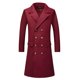 thumbnail image 5 of Abrigo Inspire Chic para hombres, abrigo de invierno de doble botonadura, corte slim fit, color burdeos, talla XL, 5 of 5
