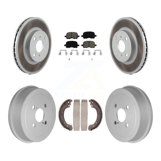 Transit Auto Front Rear Coated Disc Brake Rotors Ceramic Pads and Drum Kit for Car 2002 Toyota Corolla From 04 02 KGC-102007